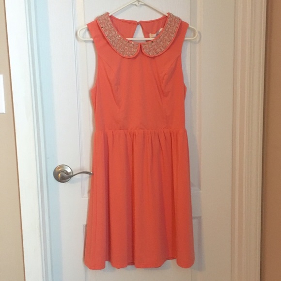 Coral Ina Size L dress with Peter Pan collar - Picture 1 of 4